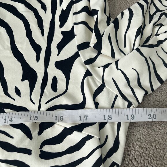 J. McLaughlin Top Womens Medium Catalina Cloth Zebra Print Preppy Career Comfort - Picture 4 of 7